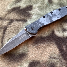Kershaw 1660DGRY Digital Gray Black Blackwashed Blade Leek